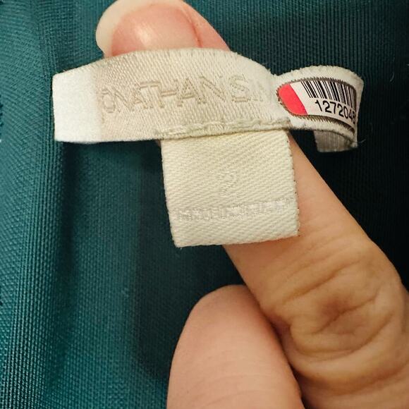 JONATHAN SIMKHAI Sequin Embroidered Long Sleeve Draped Front Marine Gown Size 2 - Picture 14 of 14